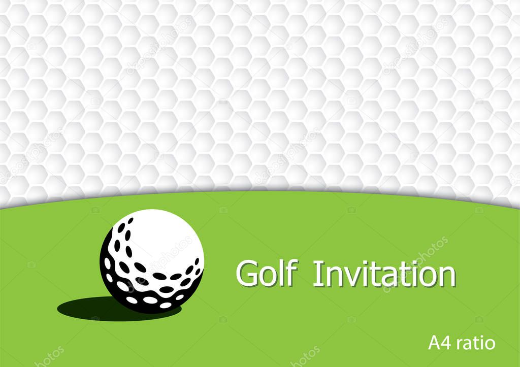 Golf tournament invitation flyer template vector graphic design. A4 ratio.