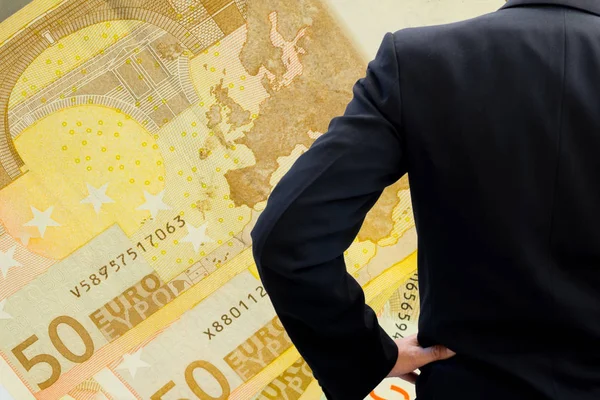 Businessman worry about euro currency value