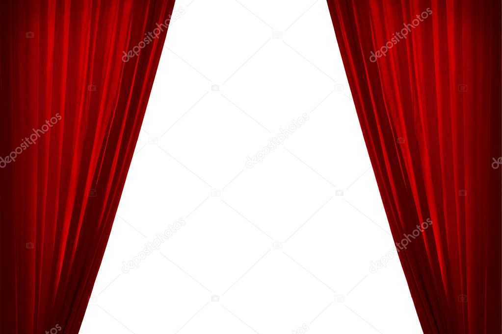 Isolated red curtain