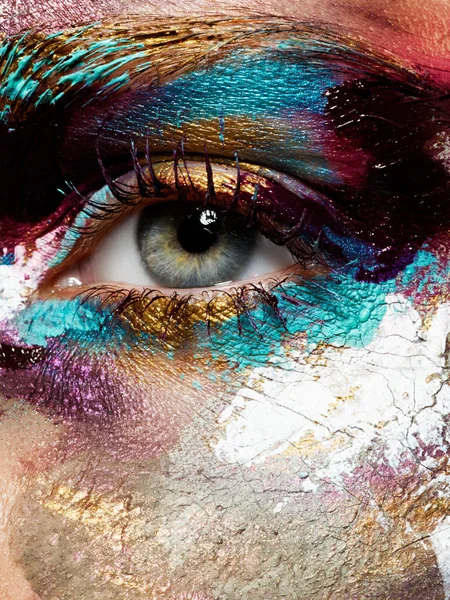 Beauty, cosmetics and makeup. Bright creative make-up — Stock Photo, Image