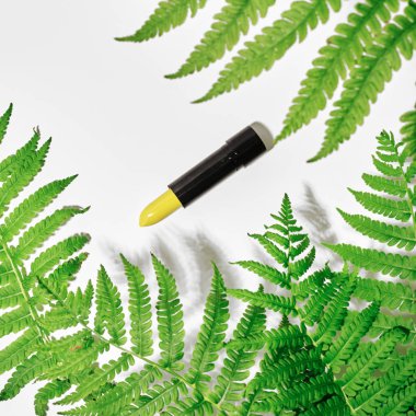 Kozmetik ve çiçeklerle dekoratif düz konum