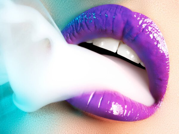 lips art make-up close-up