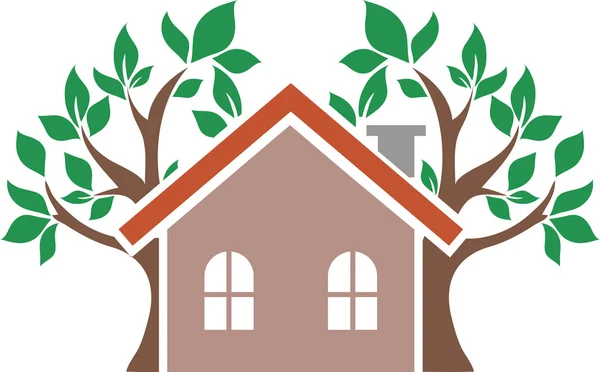 Simge house, hangi ağaçların arkasında.