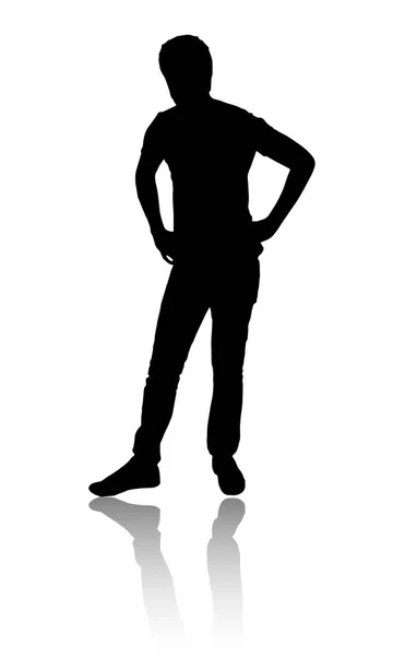 Silhouette of a man who ponders — Stock Vector