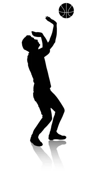Basketbol oynayan bir adam silüeti
