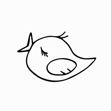 Açık gagalı basit bir kuş, vektör çizimi.