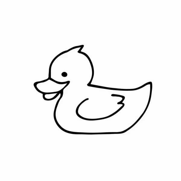 Un simple petit canard. Illustration vectorielle dessinée main . — Image vectorielle