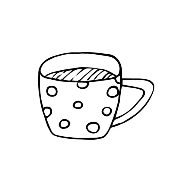 Illustrazione vettoriale disegnata a mano.Una semplice tazza infantile . — Vettoriale Stock