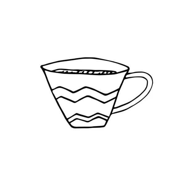 Hand Drawn Vector Illustration Simple Childish Mug Doodle Funny Sketch — Stock Vector
