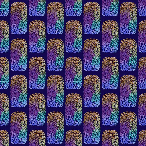 Watercolor abstraction. Seamless pattern with rectangles of colored leaves.