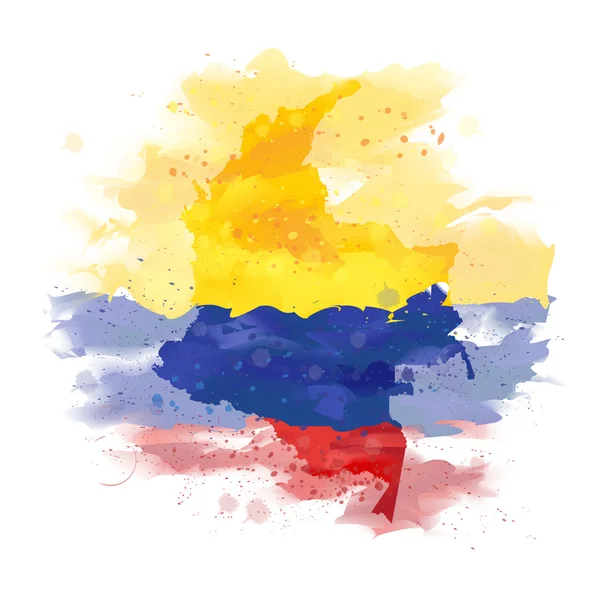 Vektoros Térkép Kolumbia akvarell festék — Stock Vector