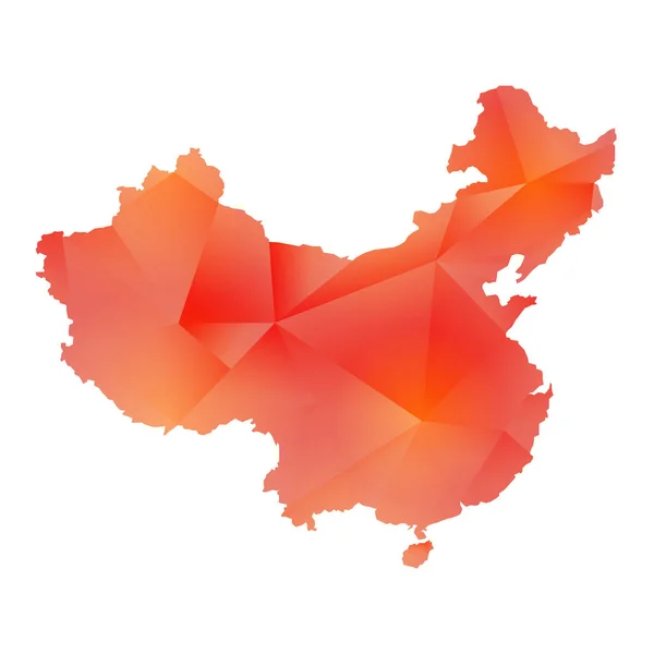 Vektorkarte des China-Polygons — Stockvektor