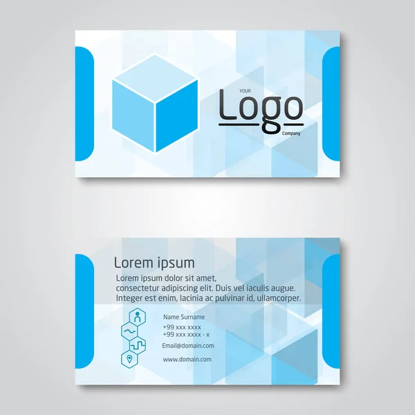 Vector business card template modern flat design — Stock Vector