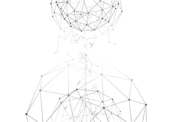 Dados de vetor polígono fundo abstrato tecnologia comunicação — Vetor de Stock