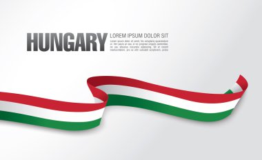 Abstract Hungarian flag ribbon  clipart