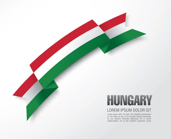 추상 헝가리 깃발 리본 — 스톡 벡터