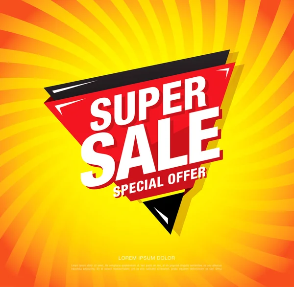 Super Sale Banner Sjabloon — Stockvector