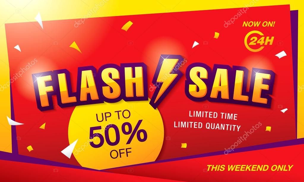 vente flash, conception de modèle de bannière de marketing en