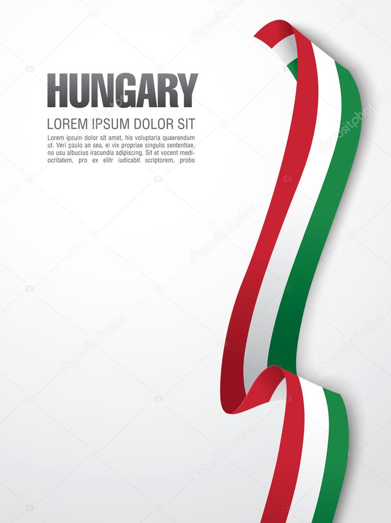 Abstract Hungarian flag ribbon 