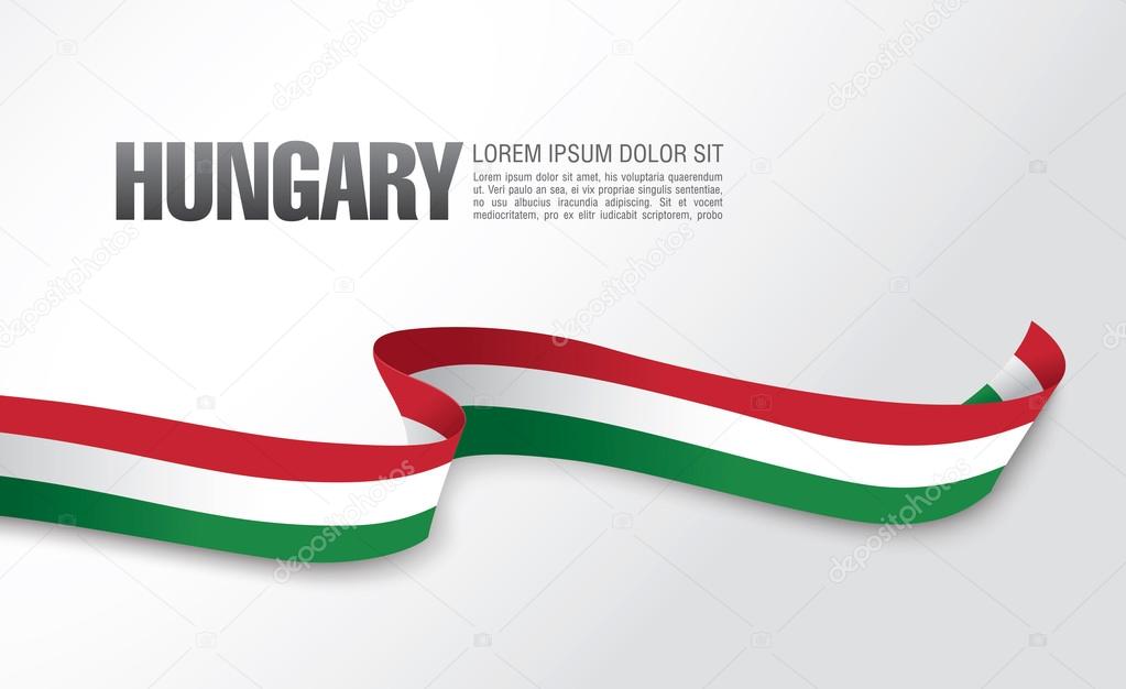Abstract Hungarian flag ribbon 