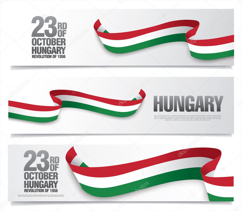 Abstract Hungarian flag ribbon 