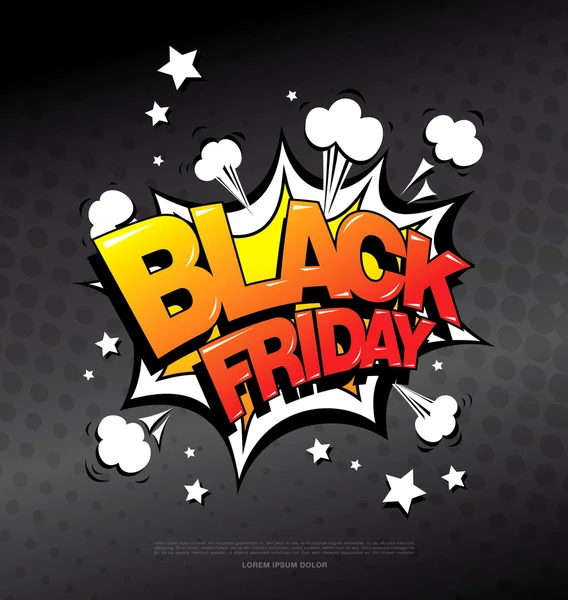 Banner im Black-Friday-Comic-Stil — Stockvektor