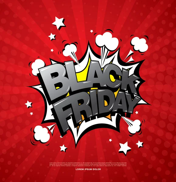 Black Friday banner de estilo cómico — Archivo Imágenes Vectoriales