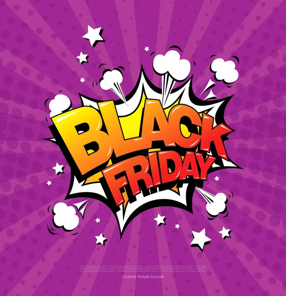 Black Friday banner de estilo cómico — Archivo Imágenes Vectoriales