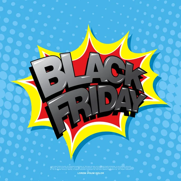 Black Friday banner de estilo cómico — Archivo Imágenes Vectoriales