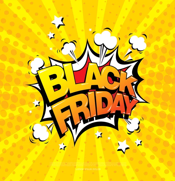 Black Friday banner de estilo cómico — Vector de stock