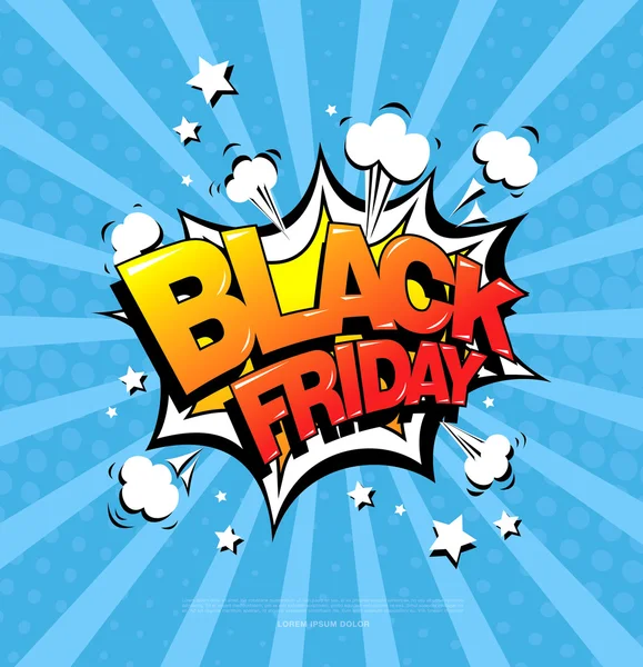 Black Friday banner de estilo cómico — Vector de stock