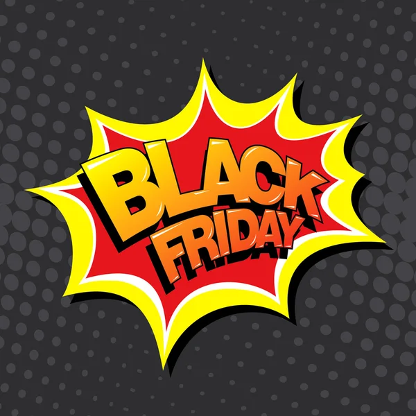 Black Friday banner de estilo cómico — Vector de stock