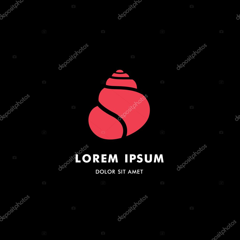 Abstract logo template design. Shape of natural shell