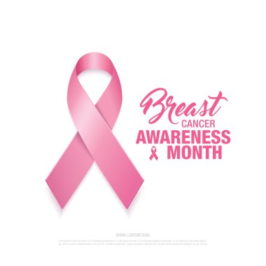 Meme Kanseri Bilinçlendirme şerit izole