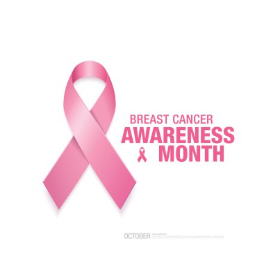 Meme Kanseri Bilinçlendirme şerit izole