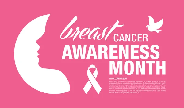 Mes de sensibilización sobre el cáncer de mama — Archivo Imágenes Vectoriales