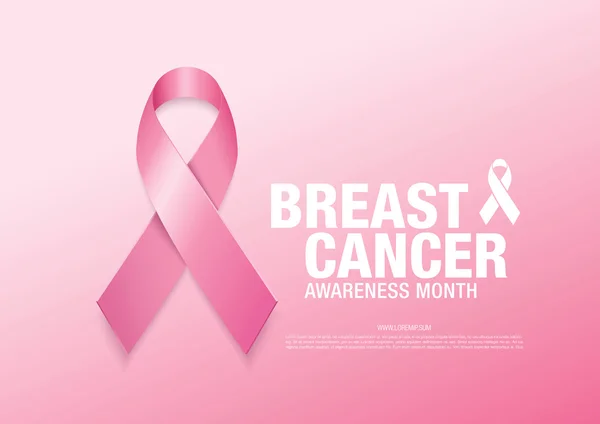 Mes de sensibilización sobre el cáncer de mama — Vector de stock