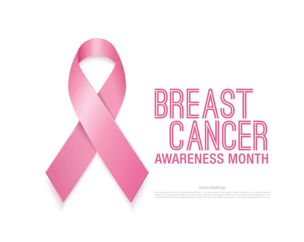 Ruban de sensibilisation au cancer du sein isolé — Image vectorielle