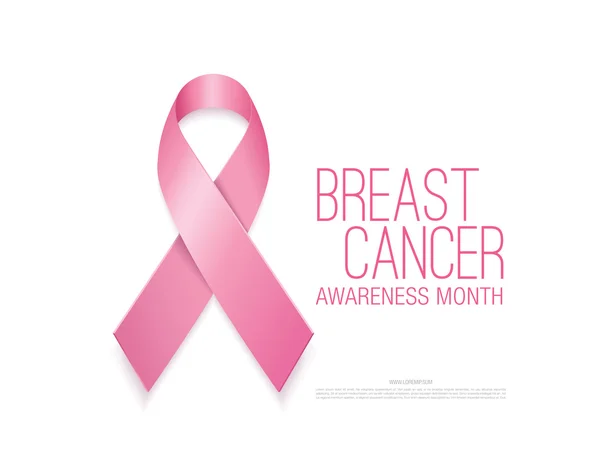 Wstążka świadomości raka piersi na białym tle — Wektor stockowy