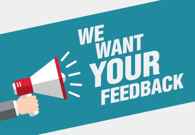 We want your feedback.  clipart