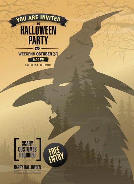 Poster da festa de Halloween — Vetor de Stock
