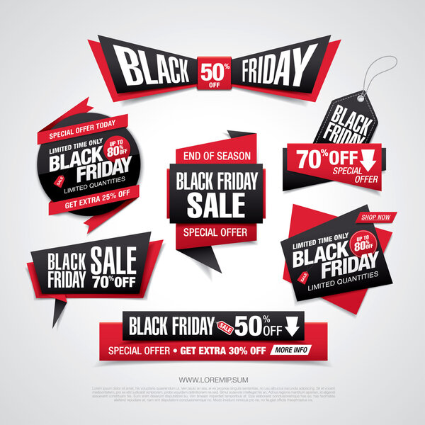 Black friday sale labels set