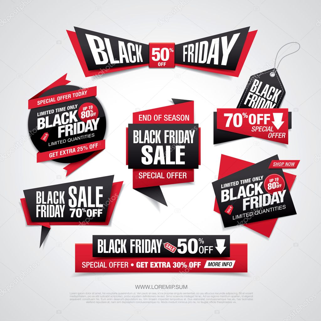 Black friday sale labels set