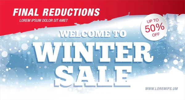Modello banner vendita inverno — Vettoriale Stock