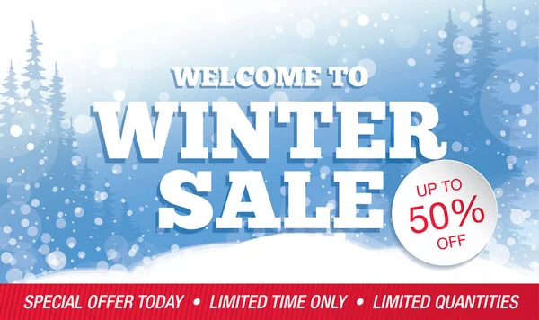 Modelo de banner de venda de inverno —  Vetores de Stock