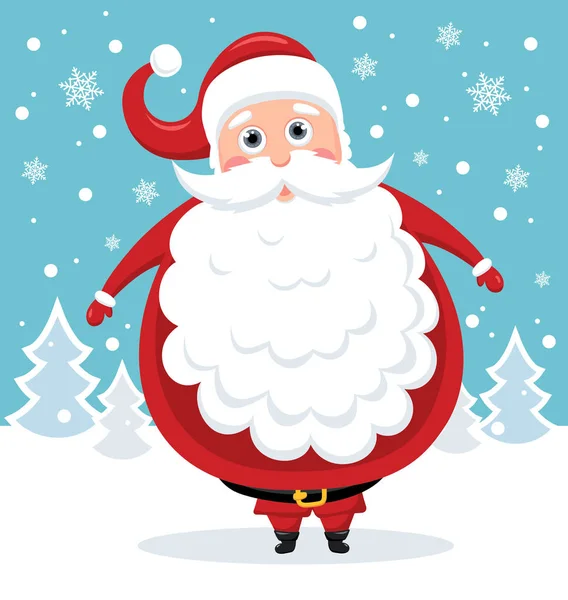 Christmas greeting card with Santa Claus — Stock Vector