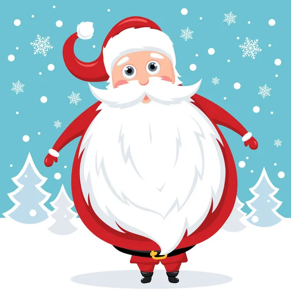 Weihnachtsgrußkarte mit Weihnachtsmann — Stockvektor