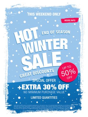 Kış indirimi afişi