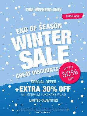 Kış indirimi afişi