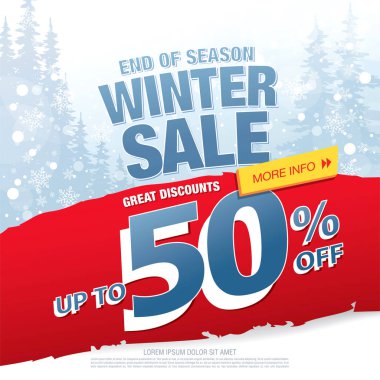 Kış indirimi afişi